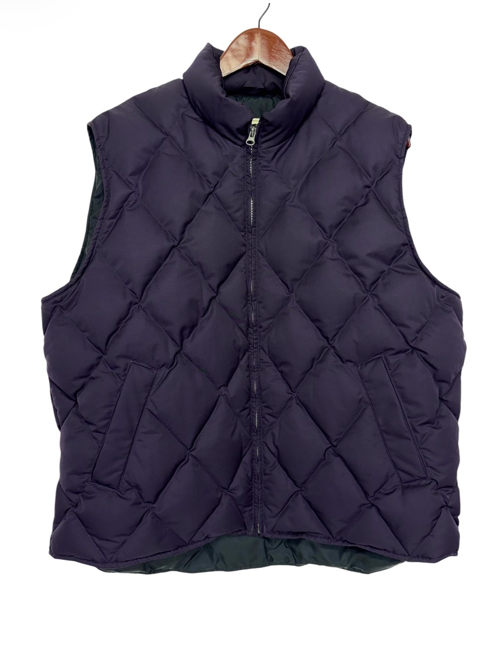 Vintage Eddie Bauer Purple Down Filled Quilted Full Zip Puffer Vest
